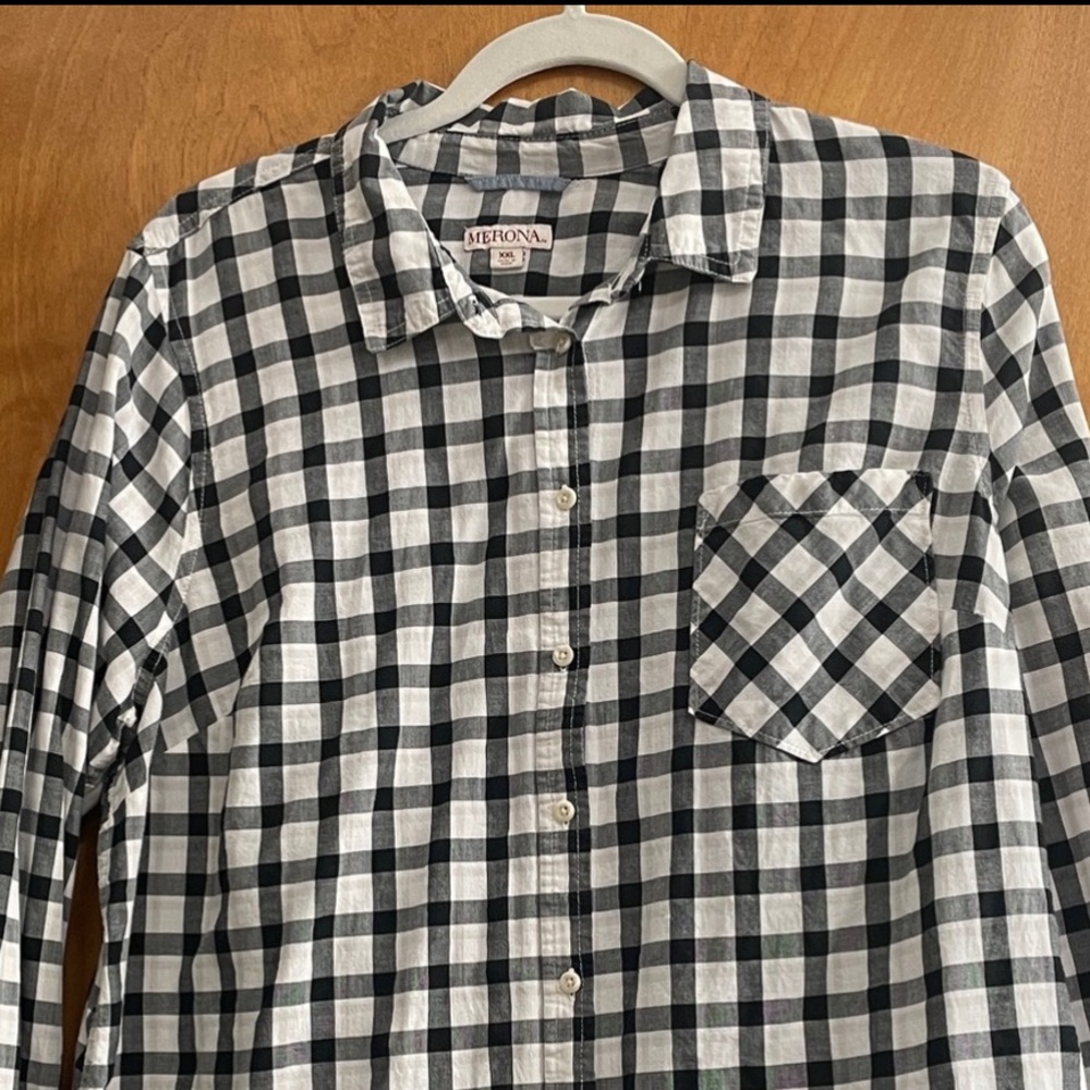 Morena Button Down Black & White Shirt